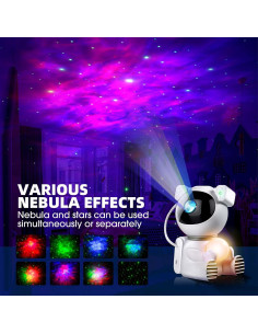 Proyector de Galaxia HODANS Astronauta Luz Nocturna 2 en 1 2