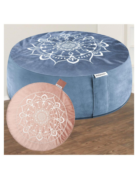 Cojín de Meditación Hihealer - Terciopelo Rosa y Aqua 40 cm Cojín de Meditación Hihealer - Terciopelo Rosa y Aqua 40 cm