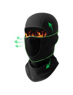 Máscara Facial Balaclava Transpirable para Esquí Negro