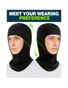 Máscara Facial Balaclava Transpirable para Esquí Negro 2