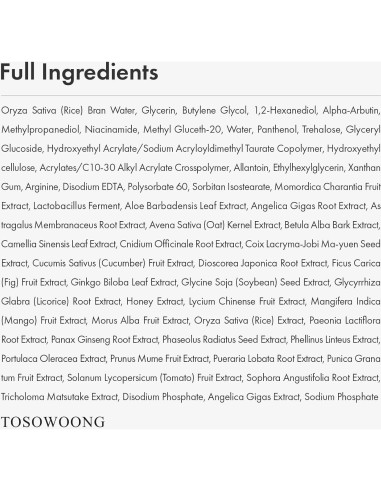 Suero Facial Arbutina Alpha 2% TOSOWOONG 33ml Hidratante