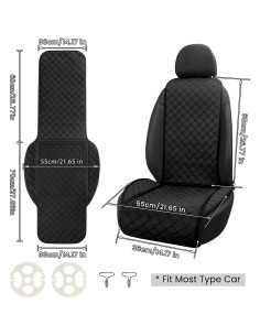 Funda de Asiento de Coche Surpassme Universal Acolchada Negra 2