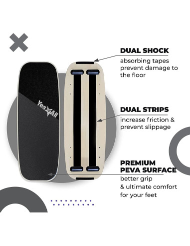 Tabla de Equilibrio Yes4All 75x28.5cm para Surf y Fitness