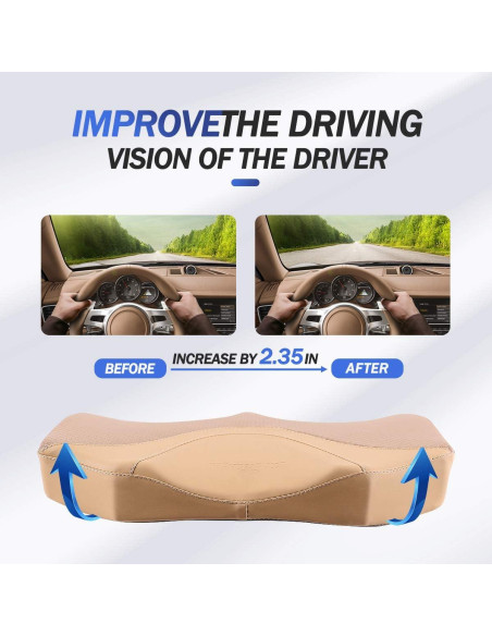 Cojín de Asiento de Coche KINGLETING Espuma Viscoelástica Beige