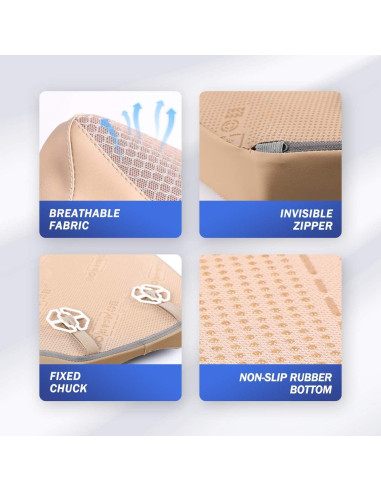 Cojín de Asiento de Coche KINGLETING Espuma Viscoelástica Beige