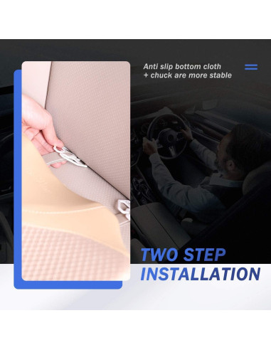 Cojín de Asiento de Coche KINGLETING Espuma Viscoelástica Beige