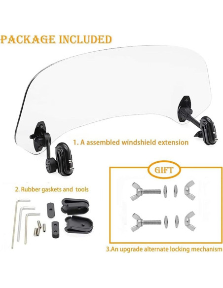 Extensión de Parabrisas Ajustable Motoparty para Motocicleta - Universal Clip-on