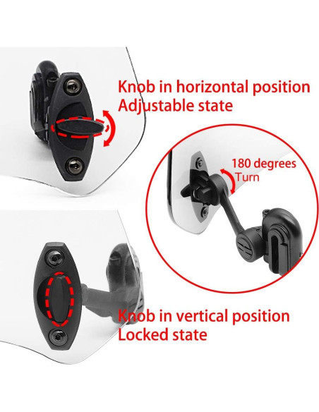 Extensión de Parabrisas Ajustable Motoparty para Motocicleta - Universal Clip-on