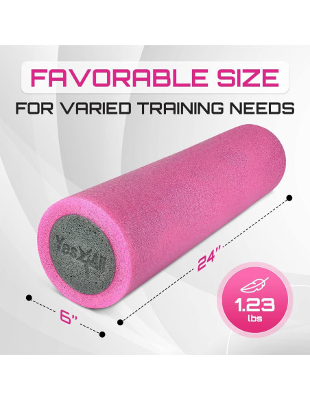 Rodillo de Espuma Yes4All RFEG 60 cm Densidad Media Rosa/Grey