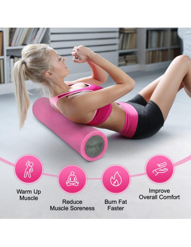 Rodillo de Espuma Yes4All RFEG 60 cm Densidad Media Rosa/Grey