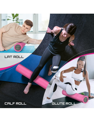 Rodillo de Espuma Yes4All RFEG 60 cm Densidad Media Rosa/Grey