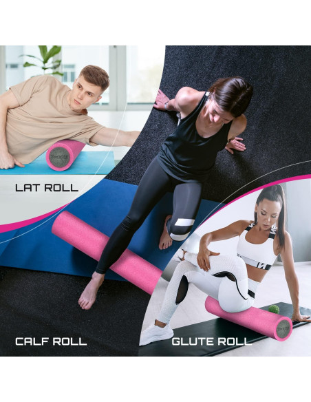 Rodillo de Espuma Yes4All RFEG 60 cm Densidad Media Rosa/Grey