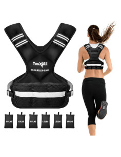 Chaleco con Pesas Ajustable Yes4All 5-14.5 kg Negro