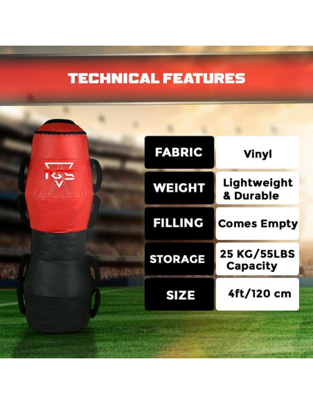 Bolsa de Golpes y Lanzamientos PGS MMA 120 cm Rojo Negro