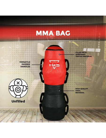 Bolsa de Golpes y Lanzamientos PGS MMA 120 cm Rojo Negro
