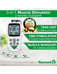 Estimulación Muscular Tesmed Fit 5.4 - 22 Programas, 4 Electrodos 2