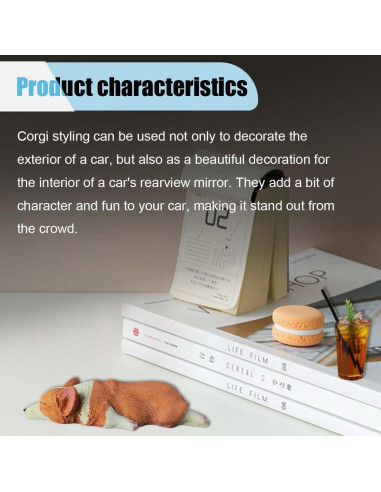 Adorno de Espejo Retrovisor Coche Corgi Durmiendo BDZMC