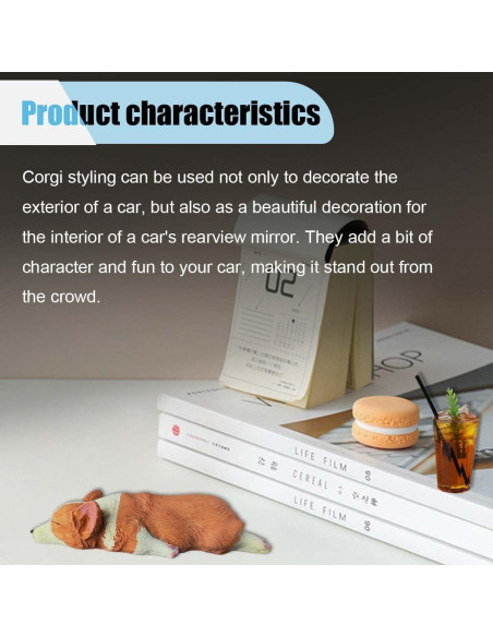 Adorno de Espejo Retrovisor Coche Corgi Durmiendo BDZMC