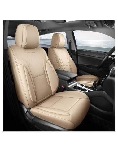 Fundas de Asiento de Coche Beige FEINEPRO 2 Piezas Universales