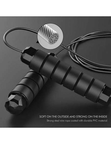 Cuerda de Saltar Ajustable Loocio con Mangos de Espuma 280cm