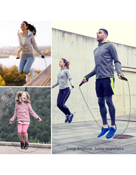 Cuerda de Saltar Ajustable Loocio con Mangos de Espuma 280cm