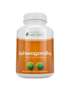 Ashwagandha Orgánica Purely Holistic 1300mg - 180 Cápsulas Veganas