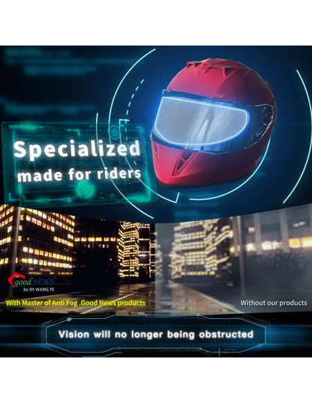 Película Anti-Niebla para Casco de Motocicleta XII Azul Polarizado