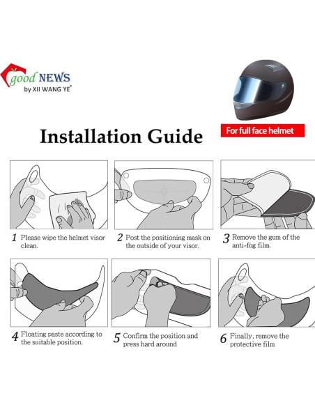 Película Anti-Niebla para Casco de Motocicleta XII Azul Polarizado