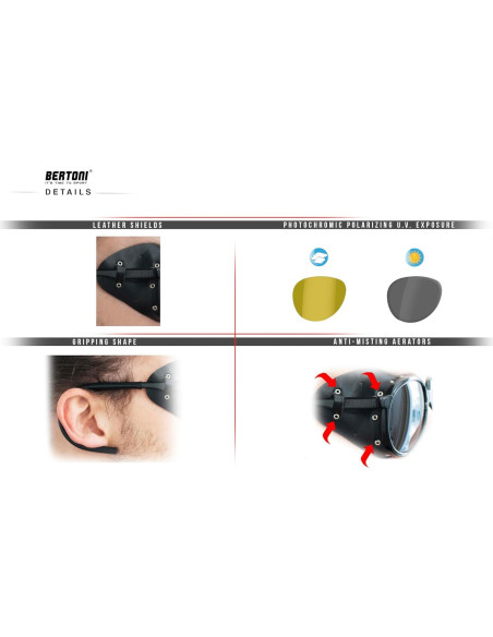Gafas de sol polarizadas Bertoni Glacier amarillas fotocromáticas Gafas de sol polarizadas Bertoni Glacier amarillas fotocromáticas
