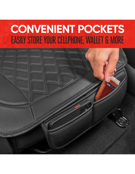 Cojín de Asiento Delantero Motor Trend Negro Acolchado Universal