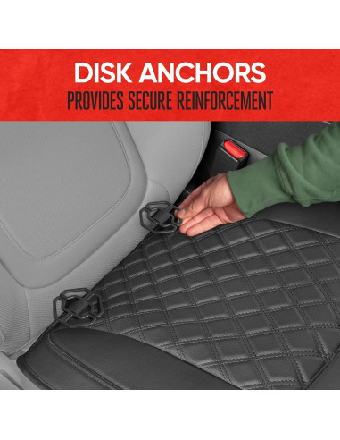 Cojín de Asiento Delantero Motor Trend Negro Acolchado Universal