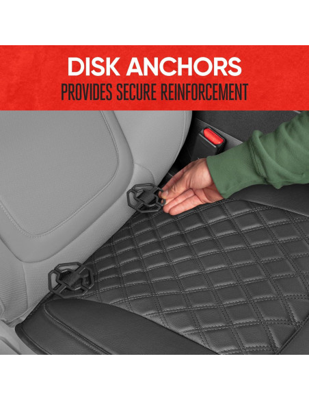 Cojín de Asiento Delantero Motor Trend Negro Acolchado Universal