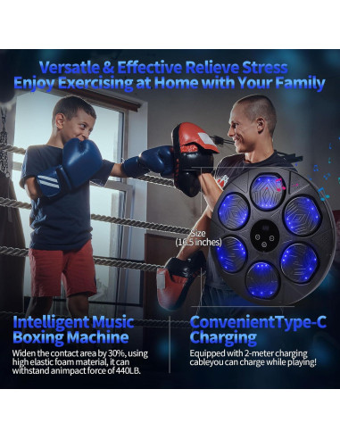 Máquina de Boxeo Musical renZEC QBJ-66 con Guantes, 1.81kg