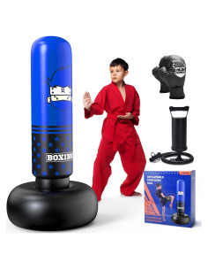 Saco de Boxeo Inflable JCLEAL 160 cm con Guantes y Bomba