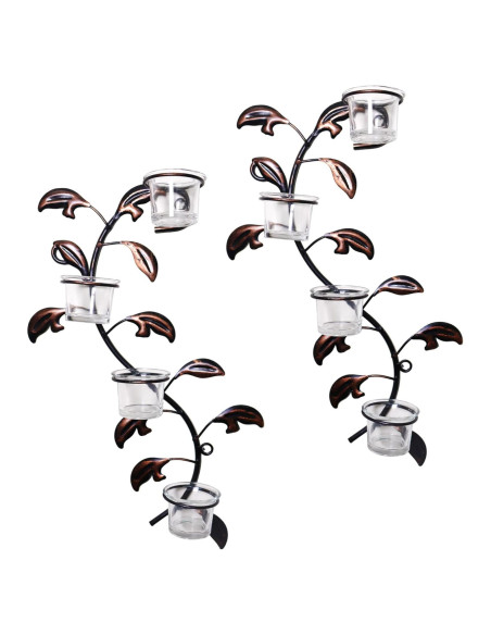Soporte de Vela de Pared Hosley en Forma de Hoja, Conjunto de 2
