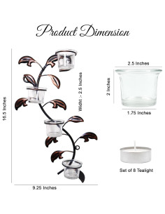 Soporte de Vela de Pared Hosley en Forma de Hoja, Conjunto de 2 2