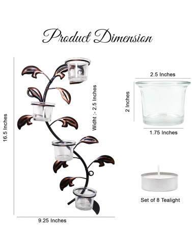 Soporte de Vela de Pared Hosley en Forma de Hoja, Conjunto de 2