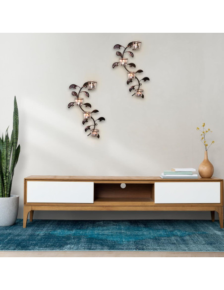 Soporte de Vela de Pared Hosley en Forma de Hoja, Conjunto de 2