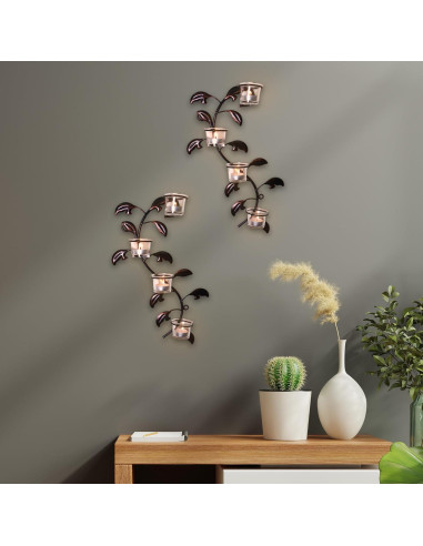 Soporte de Vela de Pared Hosley en Forma de Hoja, Conjunto de 2
