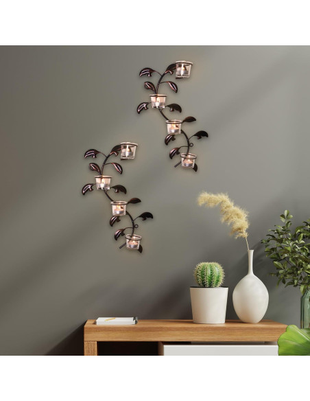 Soporte de Vela de Pared Hosley en Forma de Hoja, Conjunto de 2