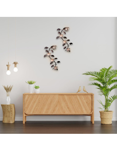 Soporte de Vela de Pared Hosley en Forma de Hoja, Conjunto de 2
