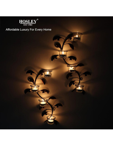 Soporte de Vela de Pared Hosley en Forma de Hoja, Conjunto de 2