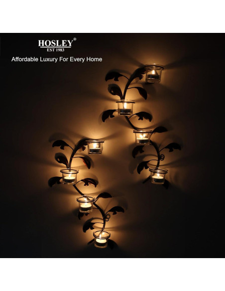Soporte de Vela de Pared Hosley en Forma de Hoja, Conjunto de 2