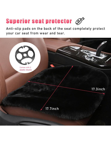 Cojín de Asiento de Cordero Ohleats Negro 43.9x43.2cm Suave