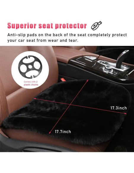 Cojín de Asiento de Cordero Ohleats Negro 43.9x43.2cm Suave