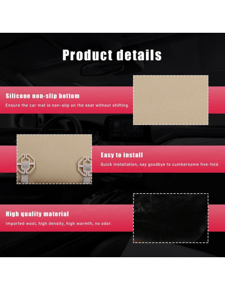 Cojín de Asiento de Cordero Ohleats Negro 43.9x43.2cm Suave