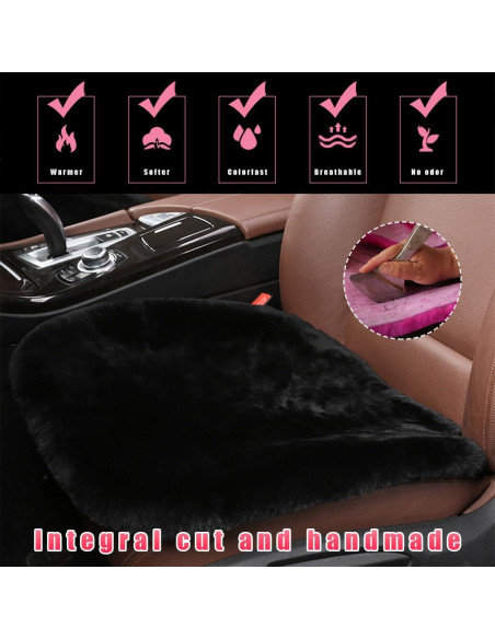 Cojín de Asiento de Cordero Ohleats Negro 43.9x43.2cm Suave