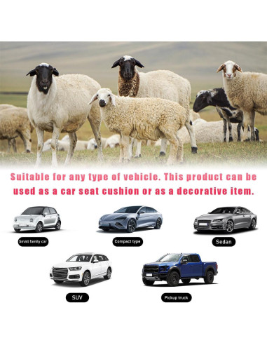 Cojín de Asiento de Cordero Ohleats Negro 43.9x43.2cm Suave