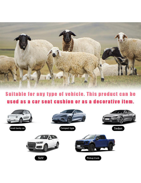 Cojín de Asiento de Cordero Ohleats Negro 43.9x43.2cm Suave