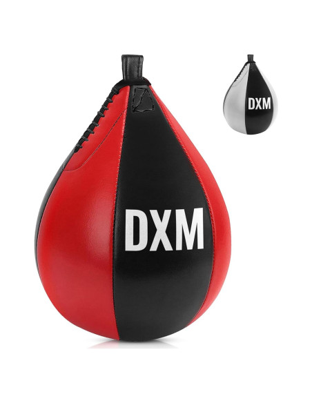 Bolsa de Velocidad de Boxeo DXM SPORTS 29.21 cm Cuero Negro/Rojo